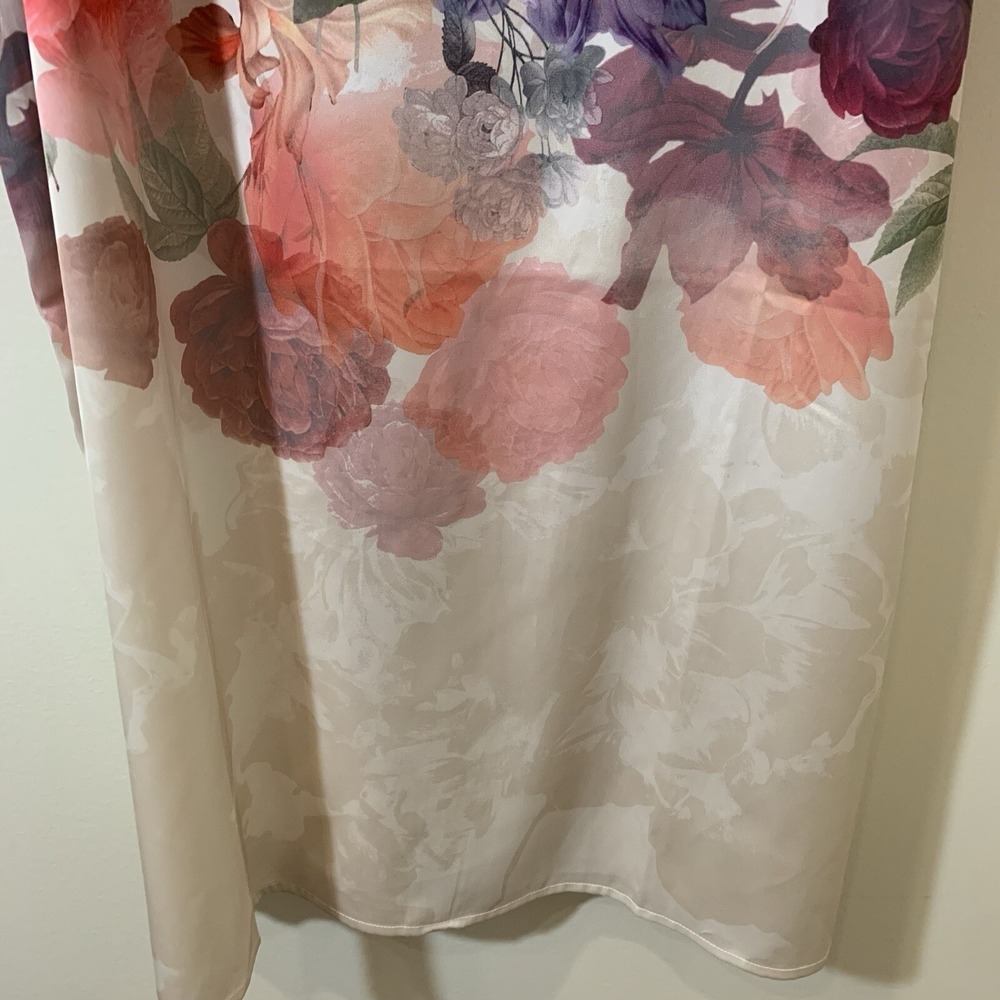 Soma Womens Twilight Garden Midi Slip Dress Size L Ivory Satin Floral Romantic - Picture 4 of 9